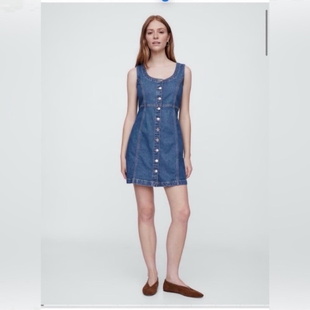 💙 NWT! GAP Blue Denim Button-Front Dress - Size Medium